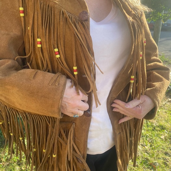 •Vintage• Suede Fringe Hippie/ Native American Jacket 1950’s-1970’s - Picture 5 of 12